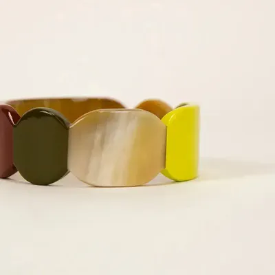 Bracelets - Totem bracelet 25 in black horn and Roux lacquer size L - L INDOCHINEUR X RIVÊT