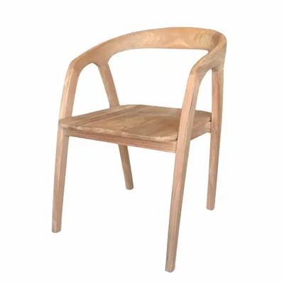Chaises - Chaise naturelle en bois de teck avec accoudoirs - ANTA - HYDILE