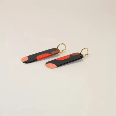 Jewelry - Nymphe hoop earrings 75 in black horn and Blue lacquer - L INDOCHINEUR X RIVÊT