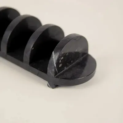 Kitchen utensils - Tacos holder A in white cloudy marble - L INDOCHINEUR X RIVÊT