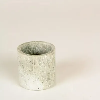 Caskets and boxes - Small cylindrical pot in grey marble - L INDOCHINEUR X RIVÊT