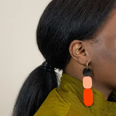 Jewelry - Blonde Horn and Lime Lacquer 85 Totem Hoop Earrings - L INDOCHINEUR X RIVÊT