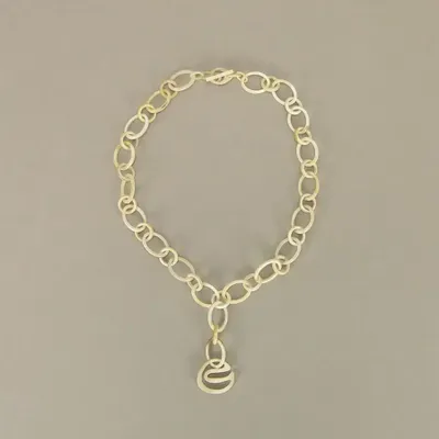 Bijoux - Collier court Courbe en corne blonde - L INDOCHINEUR X RIVÊT