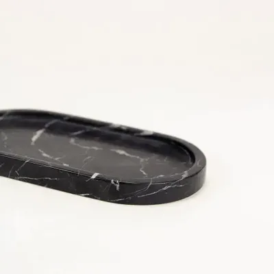 Plateaux - Plateau oval en marbre blanc - L INDOCHINEUR X RIVÊT