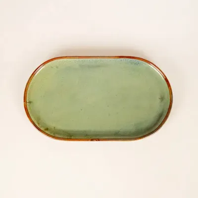 Assiettes au quotidien - Assiette ovale : 26 cm x 15 cm, émail Hoa Bien bleu (vendu par 2) - L INDOCHINEUR X RIVÊT