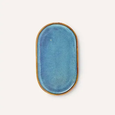 Assiettes au quotidien - Assiette ovale : 26 cm x 15 cm, émail Hoa Bien bleu (vendu par 2) - L INDOCHINEUR X RIVÊT