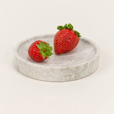 Mugs - Betelgeuse saucer in white cloudy marble - L INDOCHINEUR X RIVÊT