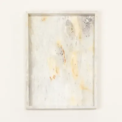 Plateaux - Grand plateau Antarés en marbre blanc - L INDOCHINEUR X RIVÊT