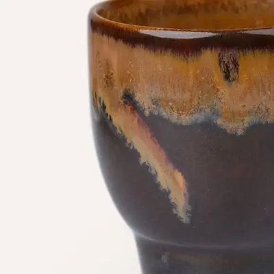 Tea and coffee accessories - Set of 6 cups, Ket Tinh flamed earth enamel - L INDOCHINEUR X RIVÊT