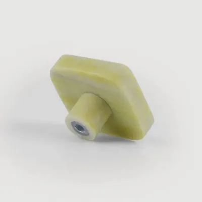 Mounting accessories - Square diamond coat hook, green natural stone, K - L INDOCHINEUR X RIVÊT