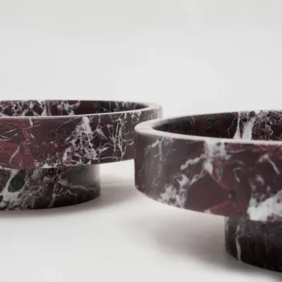 Platter and bowls - ‘CYCLO’ ROSSO LEVANTO MARBLE BOWL - KIWANO CONCEPT