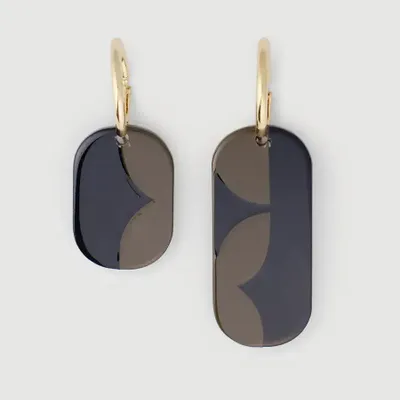 Bijoux - Mini Créoles Nymphe en corne blonde et laque Bordeaux - L INDOCHINEUR X RIVÊT