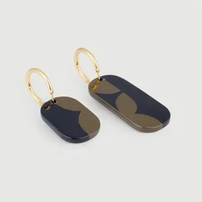 Bijoux - Mini Créoles Nymphe en corne blonde et laque Bordeaux - L INDOCHINEUR X RIVÊT