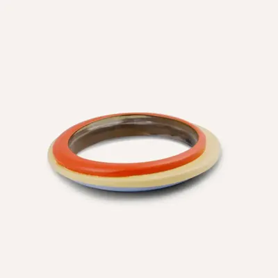 Bracelets - Tu Vi bracelet in horn and 3-color lacquer, fire, earth and water, size L - L INDOCHINEUR X RIVÊT