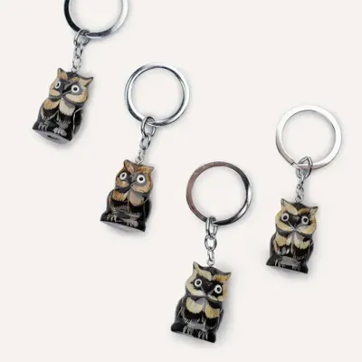 Decorative objects - Key holder Owls in black horn (by 4) - L INDOCHINEUR X RIVÊT