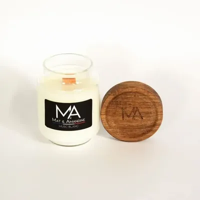 Decorative objects - WHITE MUSK — Scented Candle (Small Jar) - MAT AMANDINE