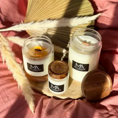 Objets de décoration - MUSC BLANC – Bougie parfumée (Petite Jarre) - MAT AMANDINE