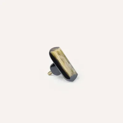Mounting accessories - Oval diamond furniture knob, black marble horn, J - L INDOCHINEUR X RIVÊT