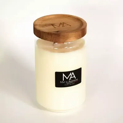 Decorative objects - WHITE MUSK — Scented Candle (Large Jar) - MAT AMANDINE