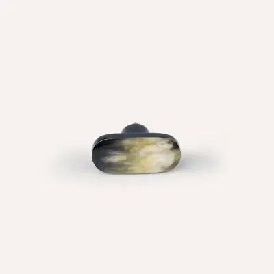 Accessoires à fixer - Bouton de meuble ovale, corne noire Africaine, G - L INDOCHINEUR X RIVÊT