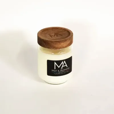 Decorative objects - COTTON FLOWERS - Scented Candle (Small Jar) - MAT AMANDINE