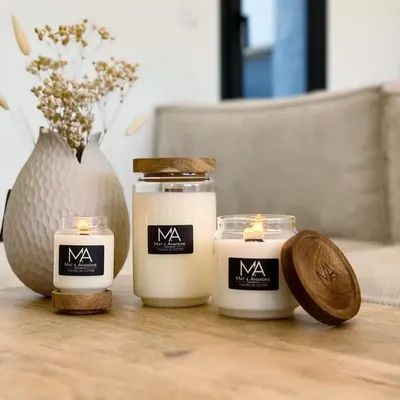 Decorative objects - COTTON FLOWERS - Scented Candle (Small Jar) - MAT AMANDINE