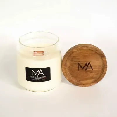 Decorative objects - COTTON FLOWERS - Scented Candle (Medium Jar) - MAT AMANDINE