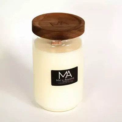 Objets de décoration - FLEURS DE COTON – Bougie parfumée (Grande Jarre) - MAT AMANDINE