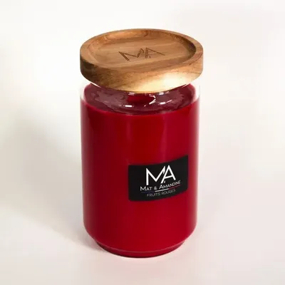 Objets de décoration - FRUITS ROUGES - Bougie parfumée (Grande Jarre) - MAT AMANDINE