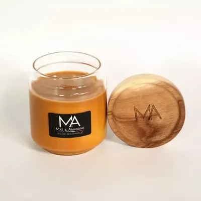 Objets de décoration - PAUSE GOURMANDE – Bougie parfumée (Moyenne Jarre) - MAT AMANDINE