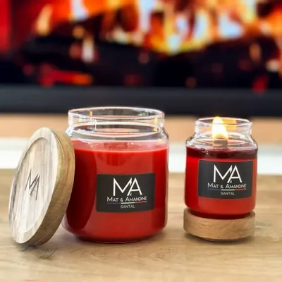 Objets de décoration - SANTAL - Bougie parfumée (Petite Jarre) - MAT AMANDINE