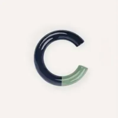 Bracelets - Manchette épaisse en bois laqué bleu clair, bleu nuit et orange, taille M - L INDOCHINEUR X RIVÊT