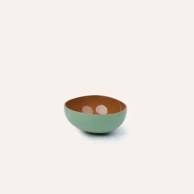 Bowls - Coconut bowl tobacco and jade green lacquer - L INDOCHINEUR X RIVÊT