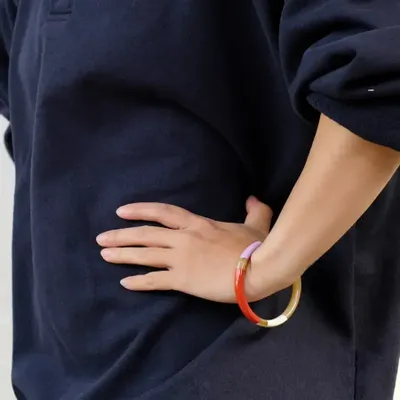 Bracelets - Round thin bracelet tricolor lacquer, size M - L INDOCHINEUR X RIVÊT