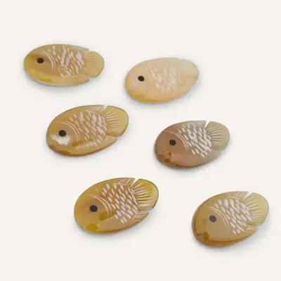 Knives - Set of 6 flat fish knife holders in black horn - L INDOCHINEUR X RIVÊT
