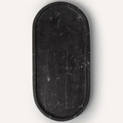 Plateaux - Plateau oval en marbre noir L - L INDOCHINEUR X RIVÊT