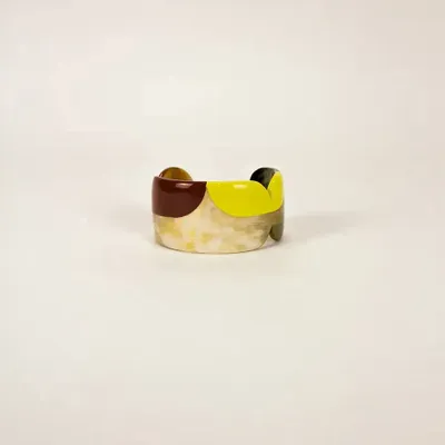 Bracelets - Nymph cuff in blond horn and orange lacquer, size M - L INDOCHINEUR X RIVÊT