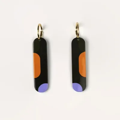 Jewelry - 65 Nymphe Creoles in blond horn and orange lacquer - L INDOCHINEUR X RIVÊT