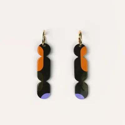 Jewelry - 70 Nymphe Creoles in blond horn and orange lacquer - L INDOCHINEUR X RIVÊT