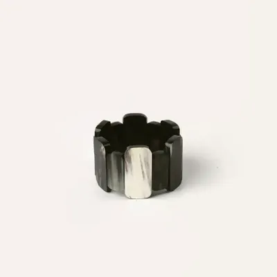 Bracelets - Articulated bracelet with rectangular pieces in blond horn - L INDOCHINEUR X RIVÊT
