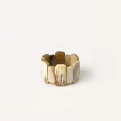 Bracelets - Articulated bracelet with rectangular pieces in blond horn - L INDOCHINEUR X RIVÊT