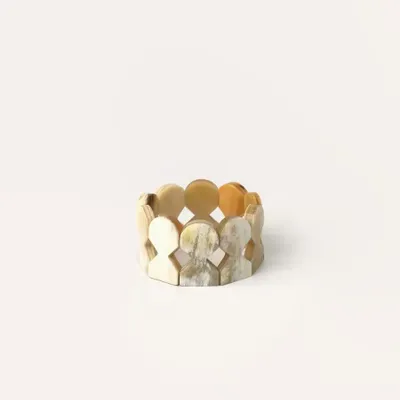 Bracelets - Articulated bracelet crown pieces 1 in blond horn - L INDOCHINEUR X RIVÊT