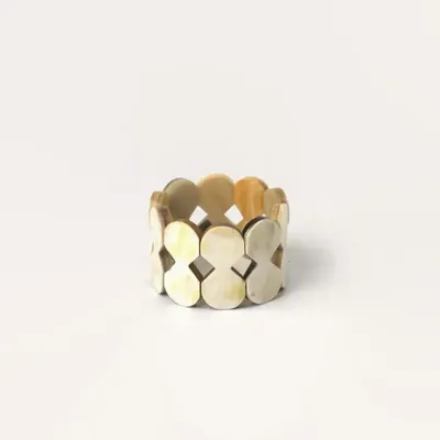 Bracelets - Articulated bracelet crown pieces 2 in black African horn - L INDOCHINEUR X RIVÊT