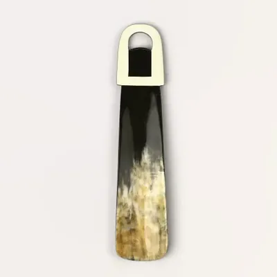 Shoes - Small shoehorn in blond horn and black lacquer - L INDOCHINEUR X RIVÊT