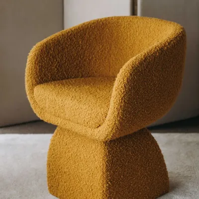 Chairs - Oscar Chair in Mustard Boucle - DUISTT