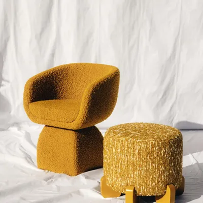 Chaises - Chaise Oscar en Boucle Moutarde - DUISTT