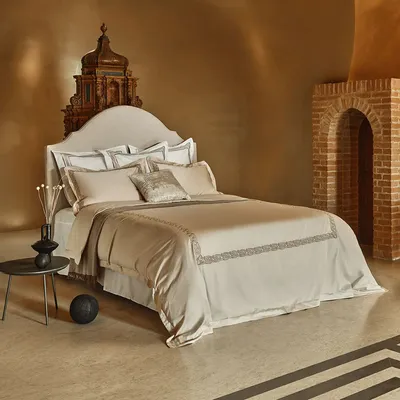 Linge de lit - Ensemble de housse de couette de luxe, collection Catene, bronze - CROWN GOOSE