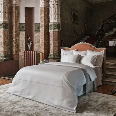 Linge de lit - Ensemble de housse de couette de luxe Riviera Collection, blanc immacu - CROWN GOOSE