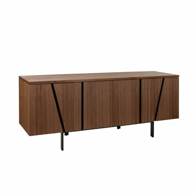 Sideboards - Walnut and black steel sideboard - ANGEL CERDÁ