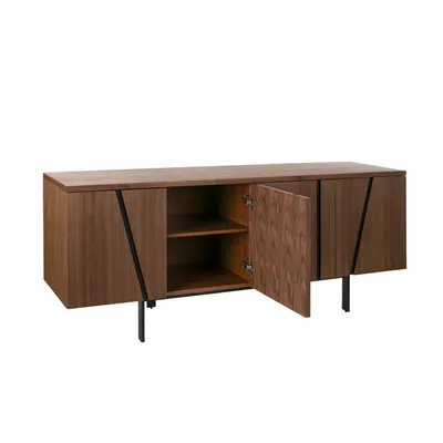 Sideboards - Walnut and black steel sideboard - ANGEL CERDÁ
